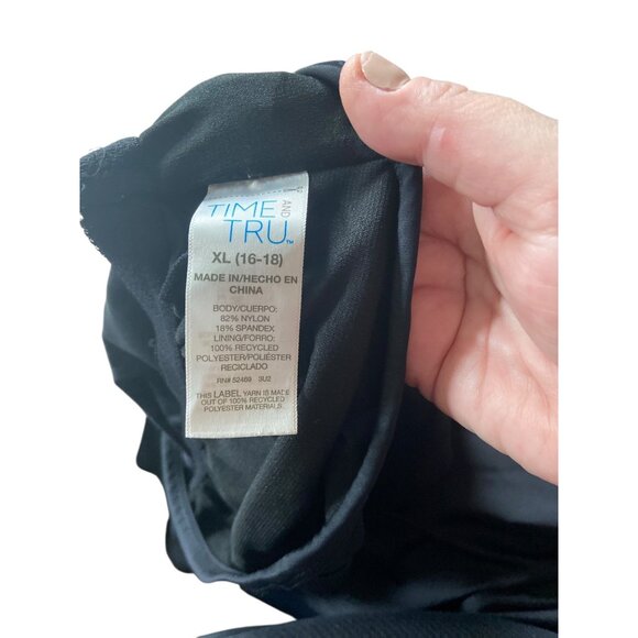 Time And Tru 2 Piece Tankini Snd Swim Skirt Set Black Size XL Beach Summer Cute - Picture 3 of 16